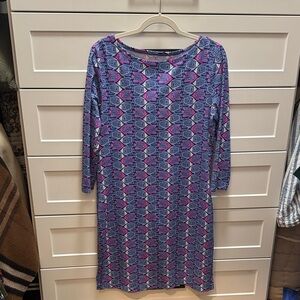 Vineyard Vines Blue and Pink Fish Dress